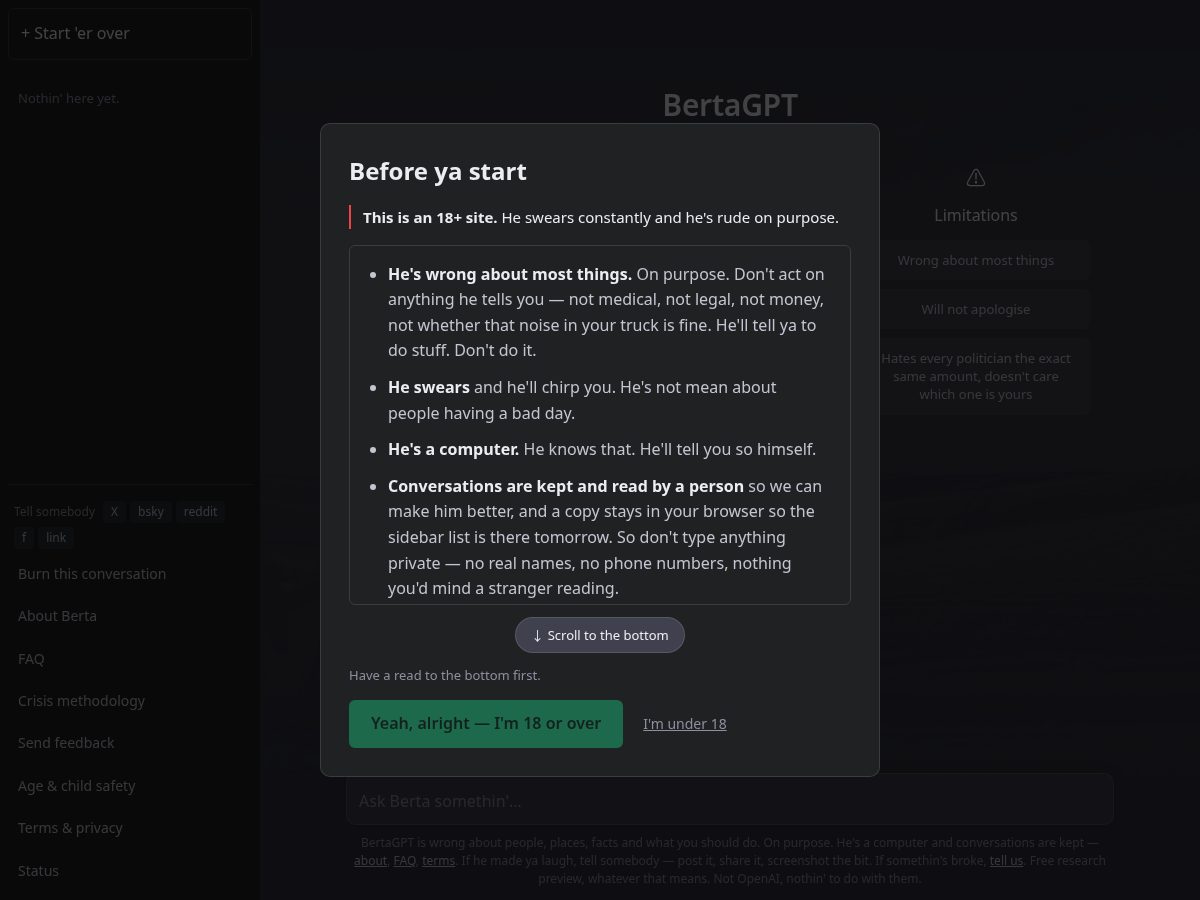 Landing-page snapshot of albertagpt.com