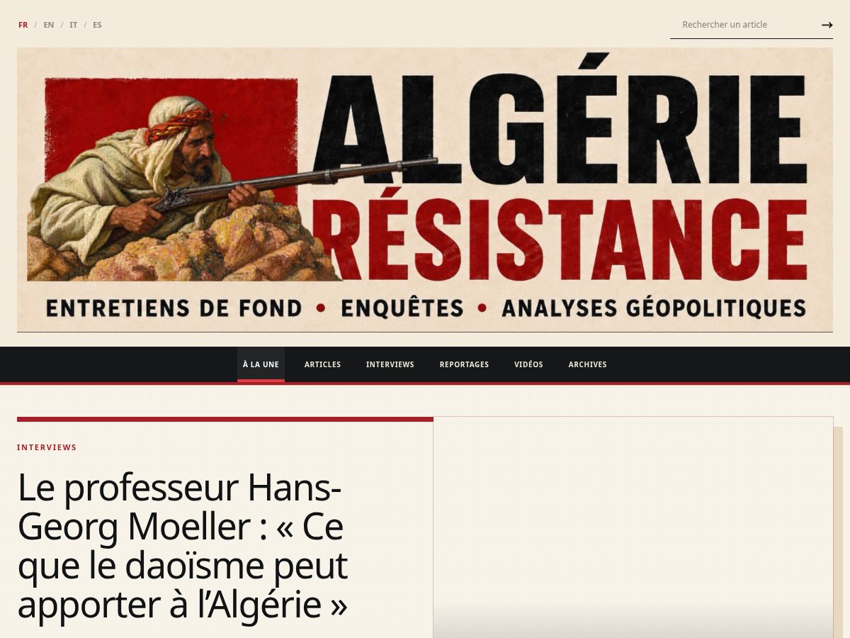 Landing-page snapshot of algerieresistance.com