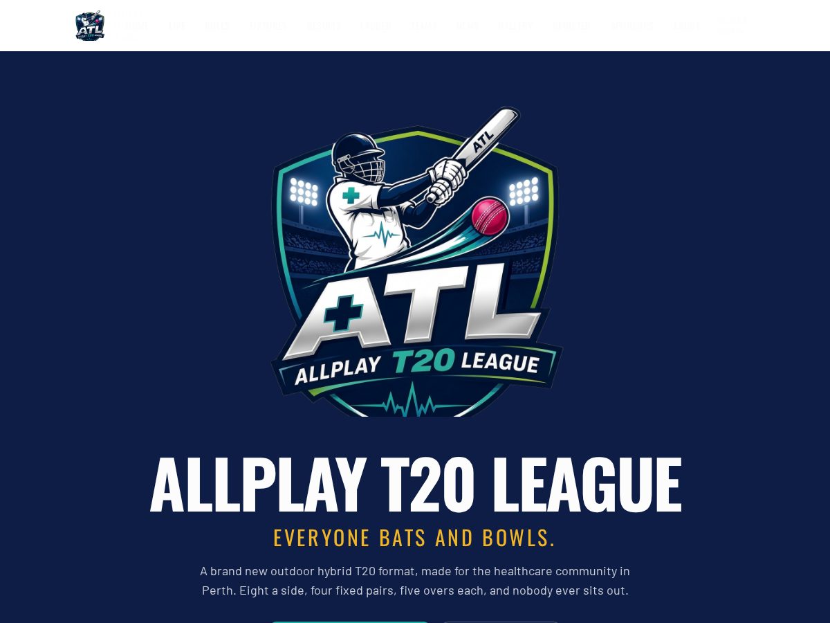 Landing-page snapshot of allplayt20.com