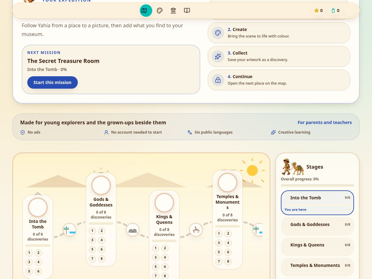 Landing-page snapshot of ancientegyptdiscoveries.com