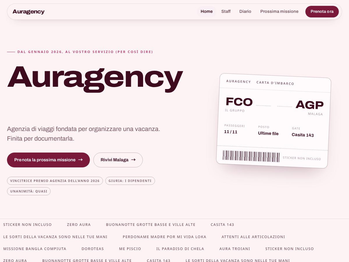 Landing-page snapshot of auragency.org