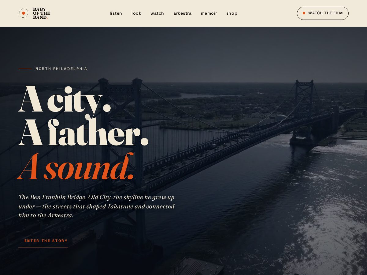 Landing-page snapshot of babyoftheband.com
