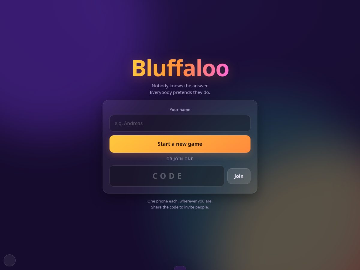 Landing-page snapshot of bluffaloo.com
