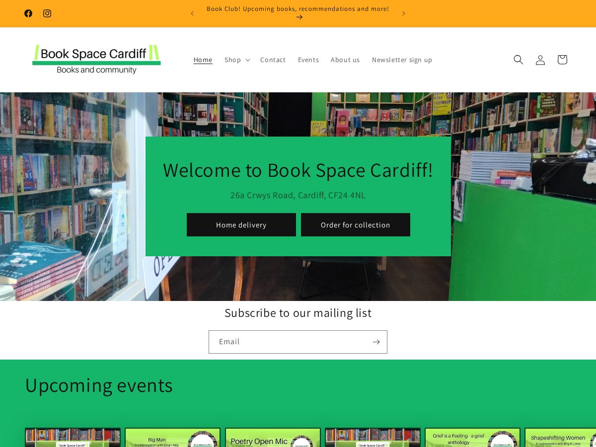 Landing-page snapshot of bookspacecardiff.pro