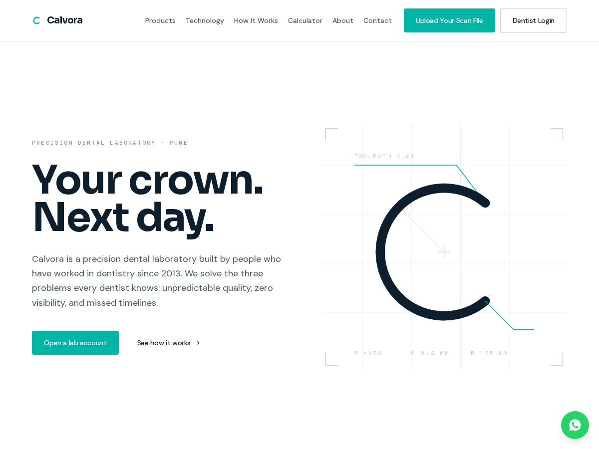 Landing-page snapshot of calvoradental.com