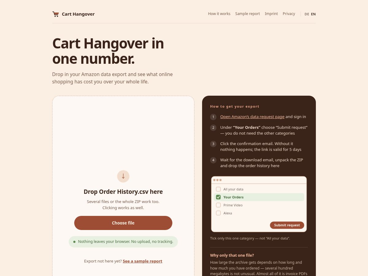 Landing-page snapshot of carthangover.com