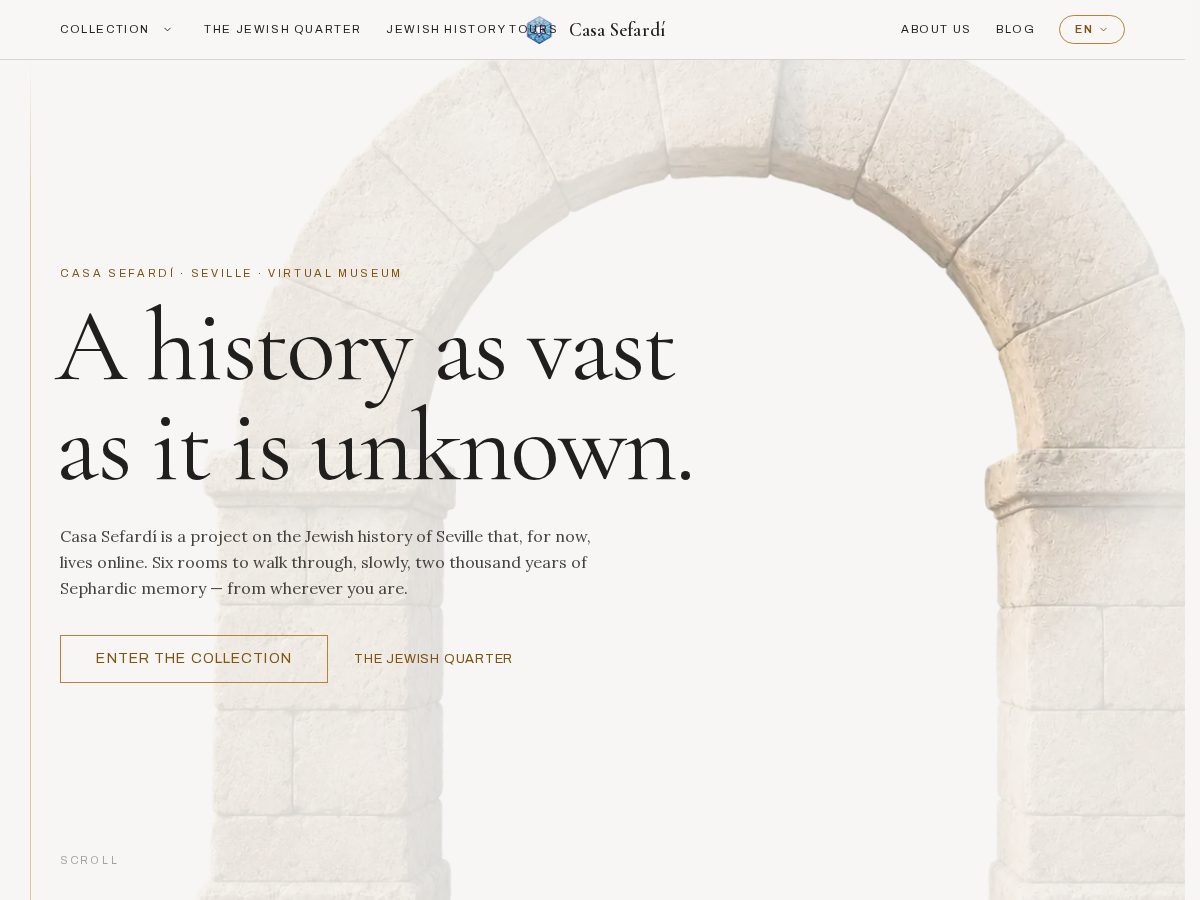 Landing-page snapshot of casasefardisevilla.com