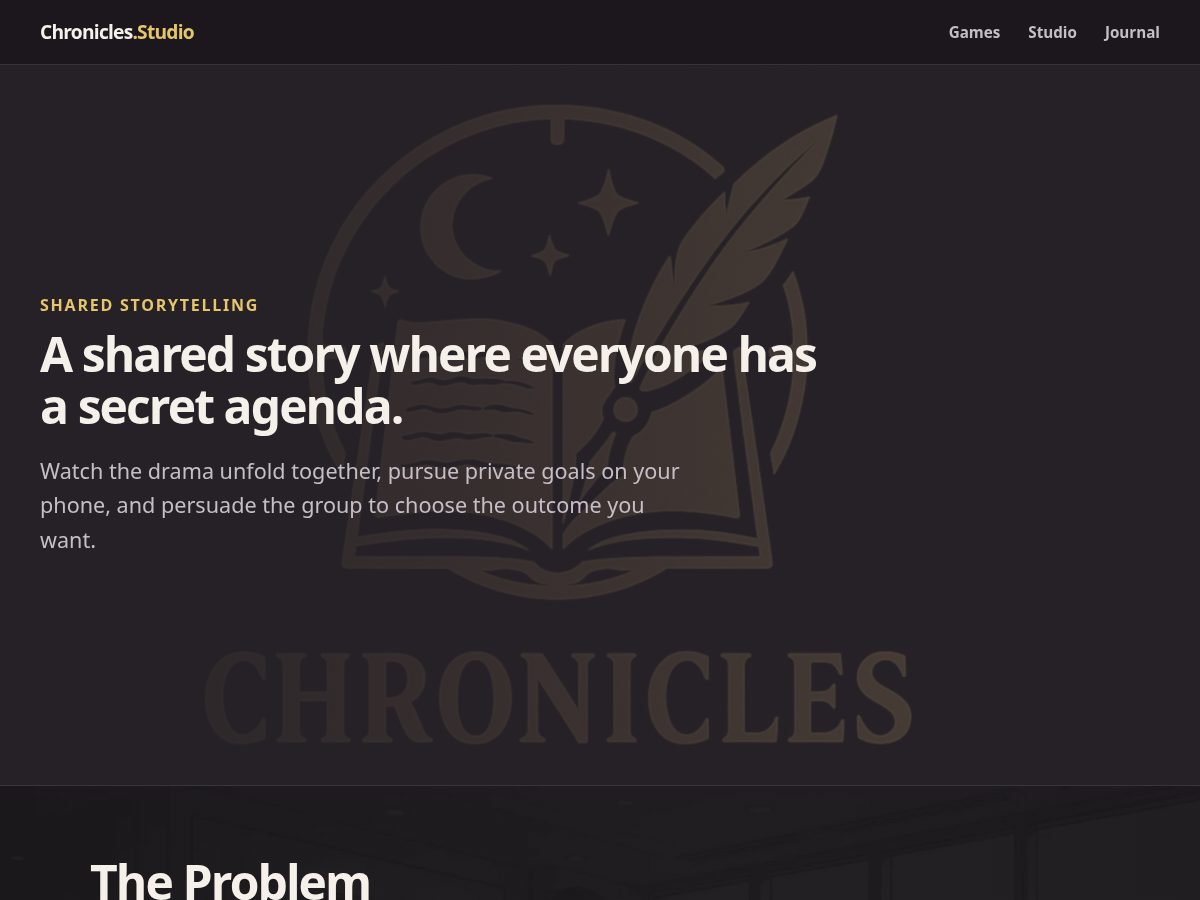Landing-page snapshot of chroniclesgame.studio