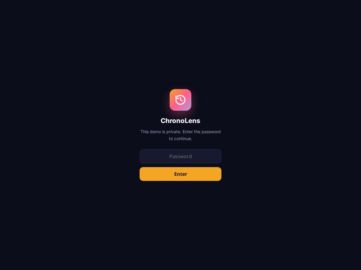 Landing-page snapshot of chronolens.photo