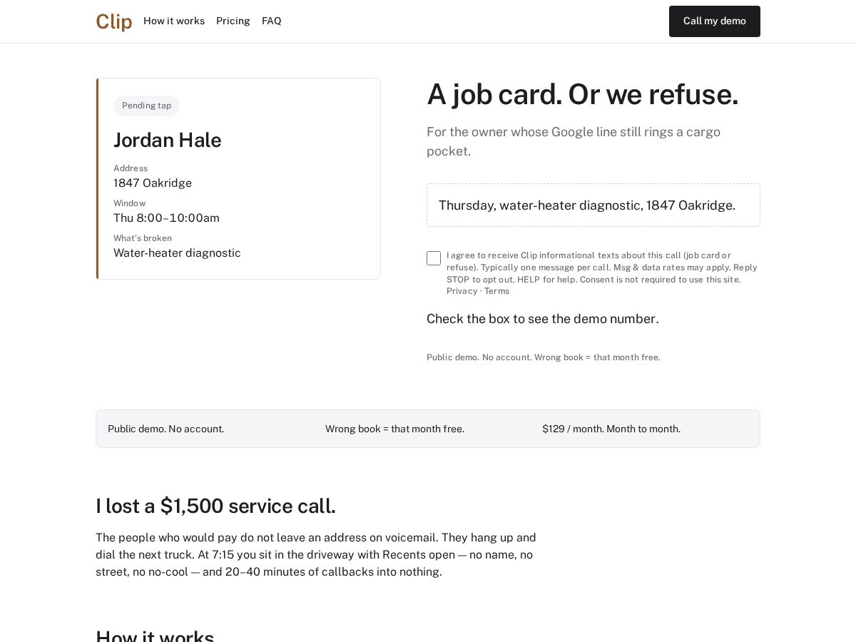 Landing-page snapshot of clipsays.com