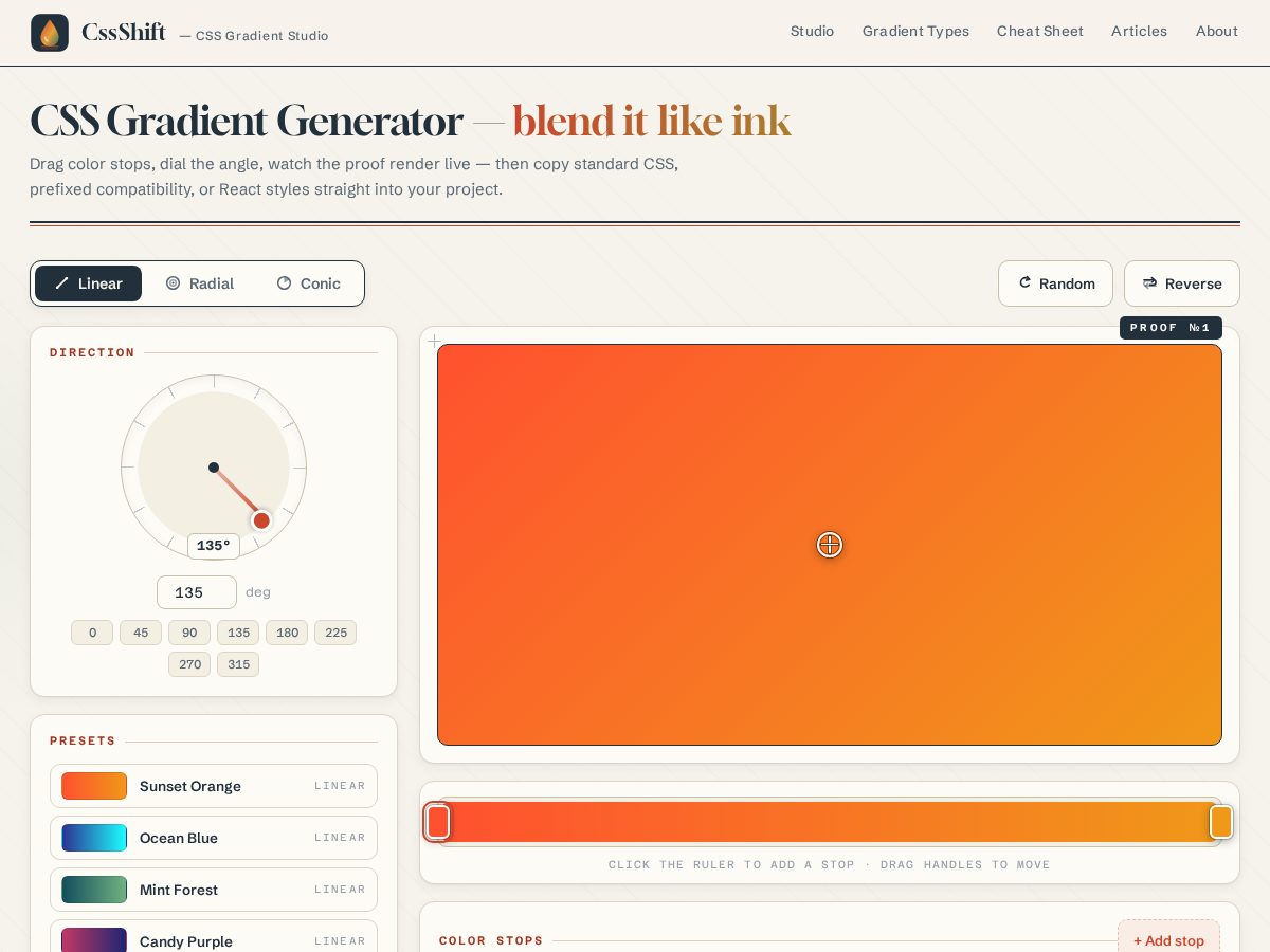 Landing-page snapshot of cssshift.com