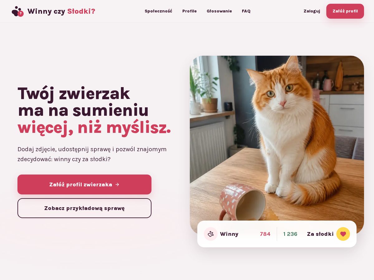 Landing-page snapshot of cuteorguilty.com