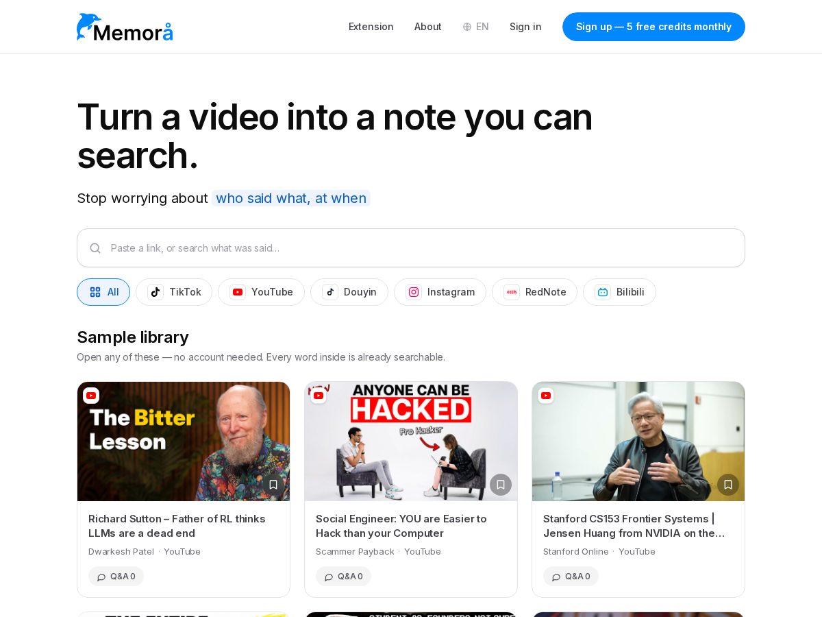 Landing-page snapshot of dailymemora.com