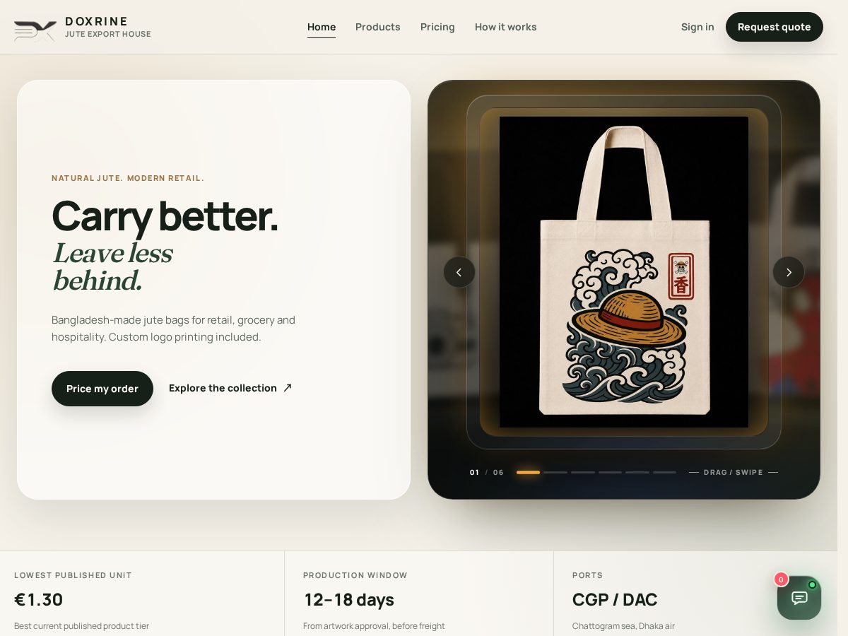 Landing-page snapshot of doxrine.com