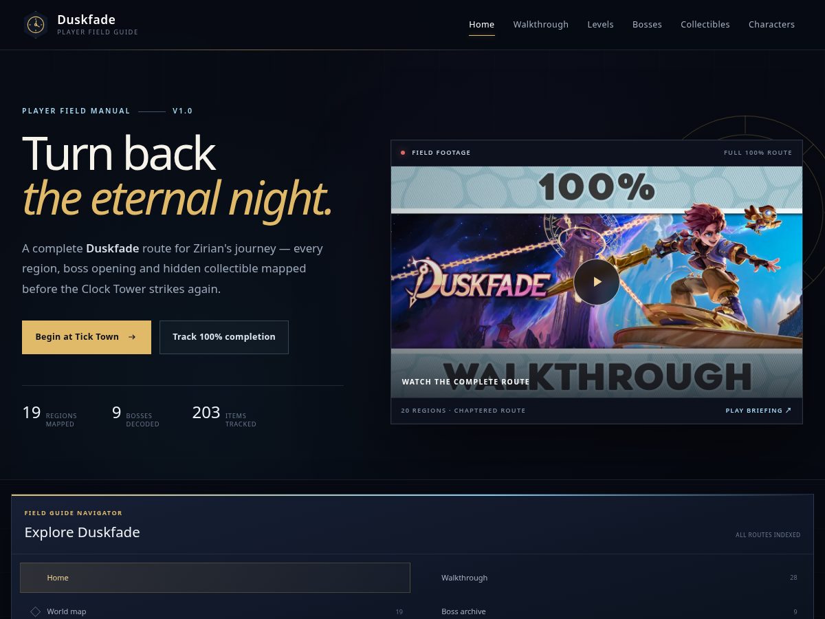 Landing-page snapshot of duskfade.quest