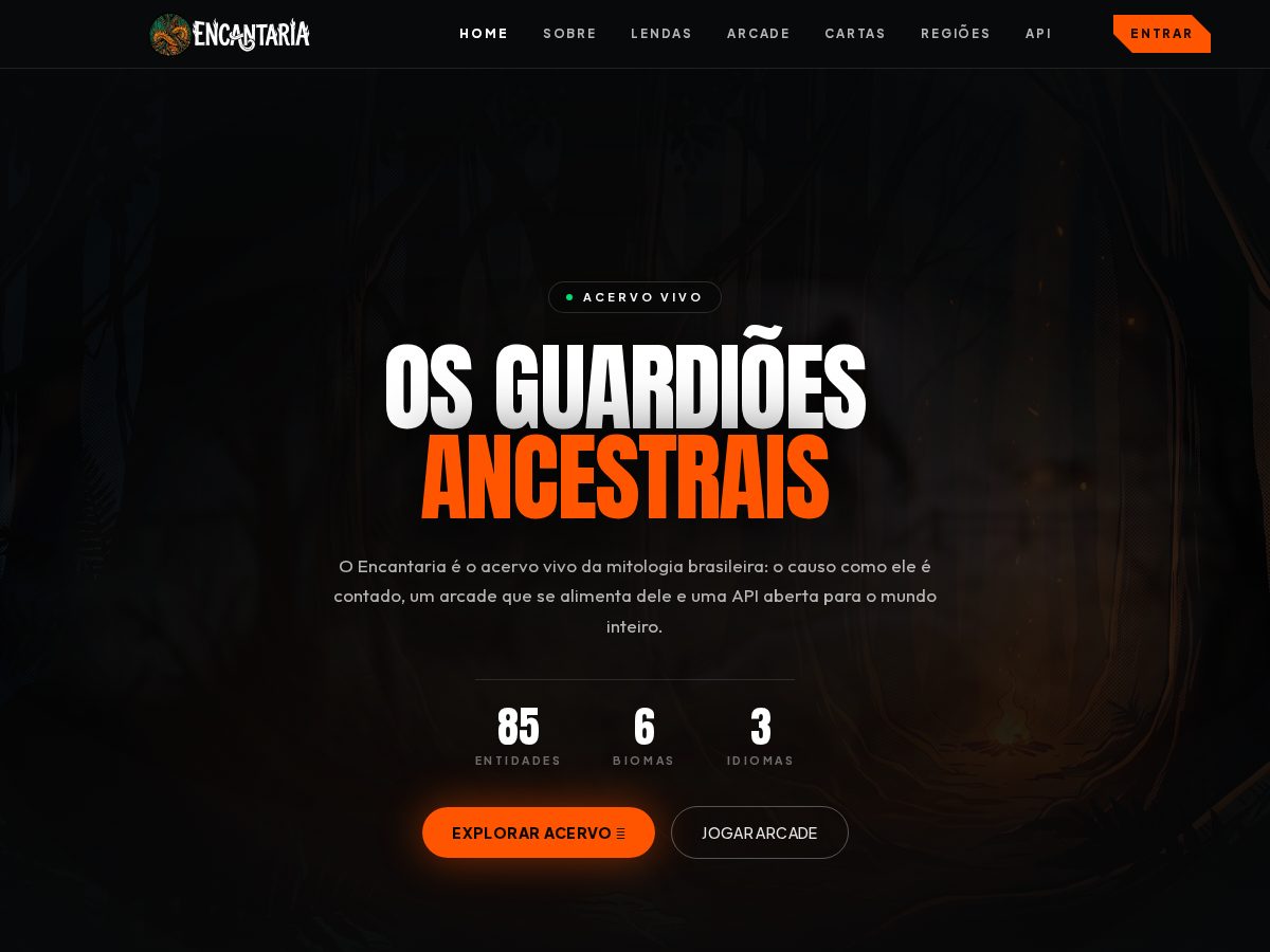 Landing-page snapshot of encantaria.digital