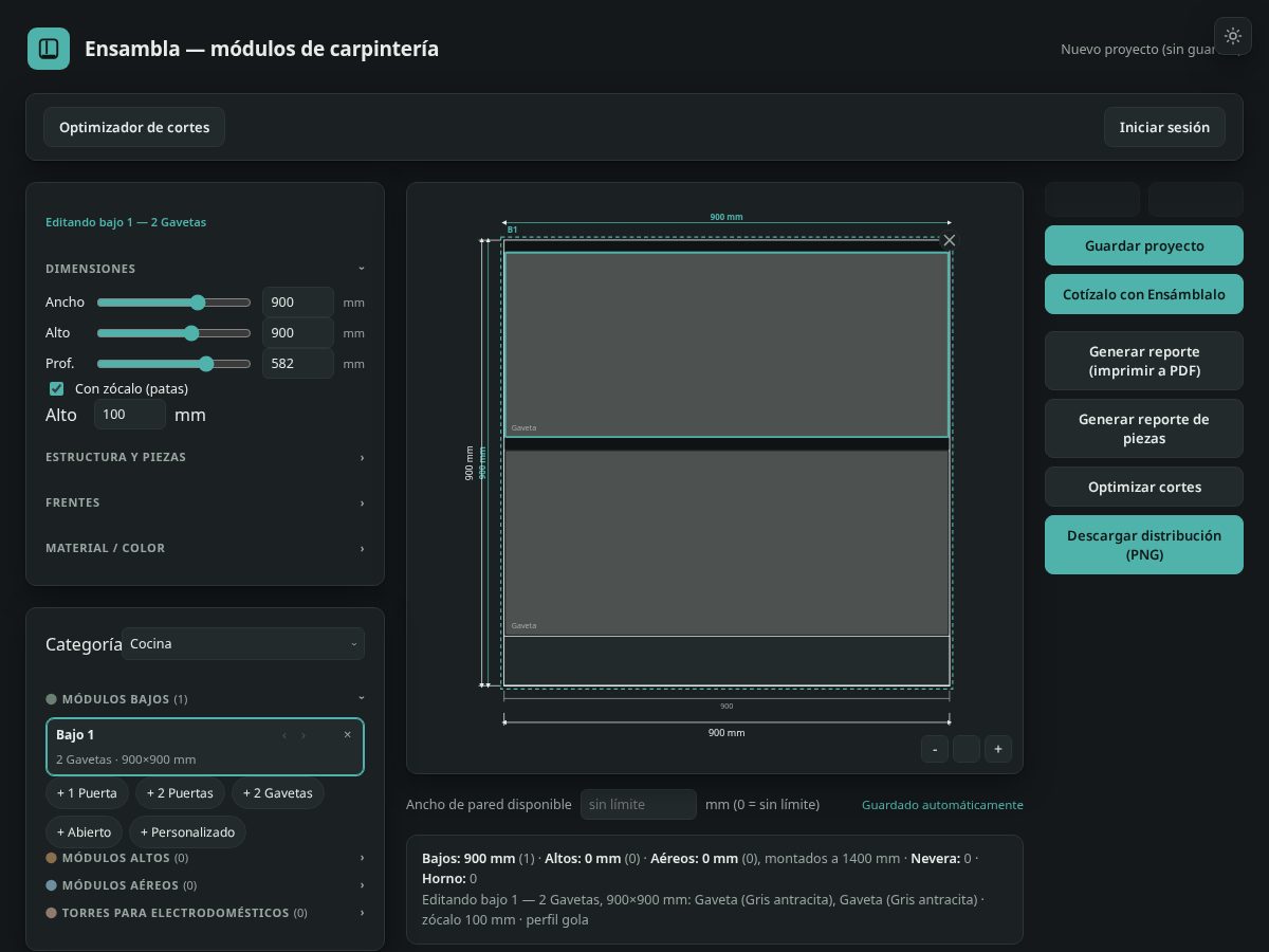 Landing-page snapshot of ensamblalo.com