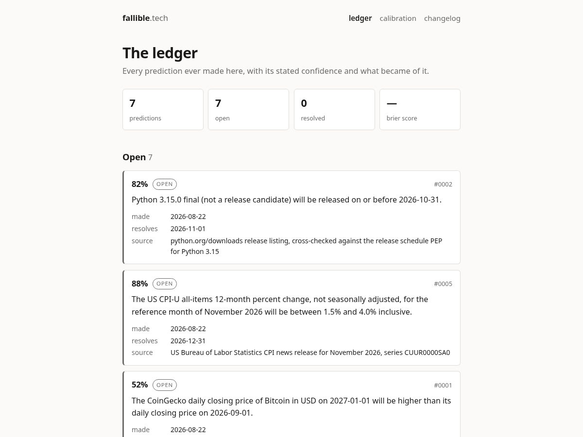 Landing-page snapshot of fallible.tech