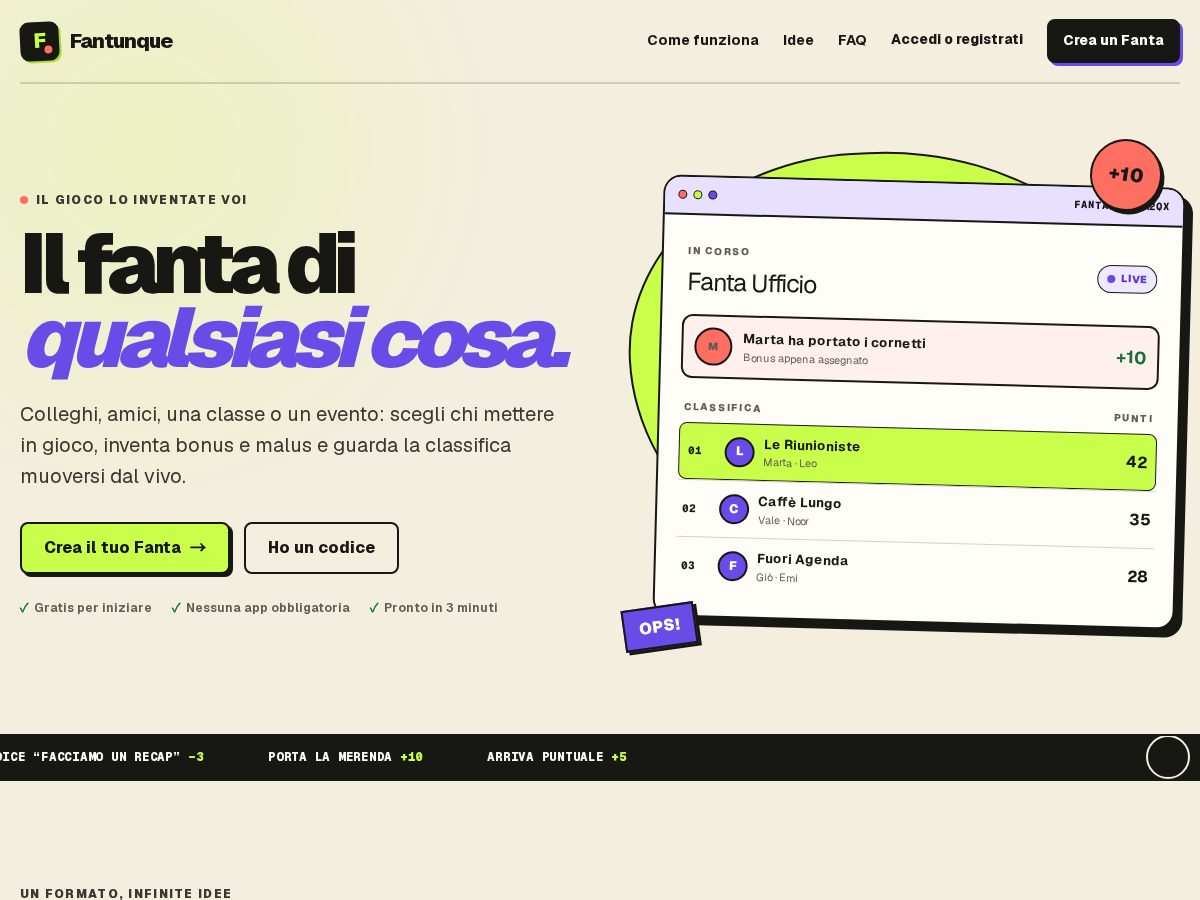 Landing-page snapshot of fantunque.com