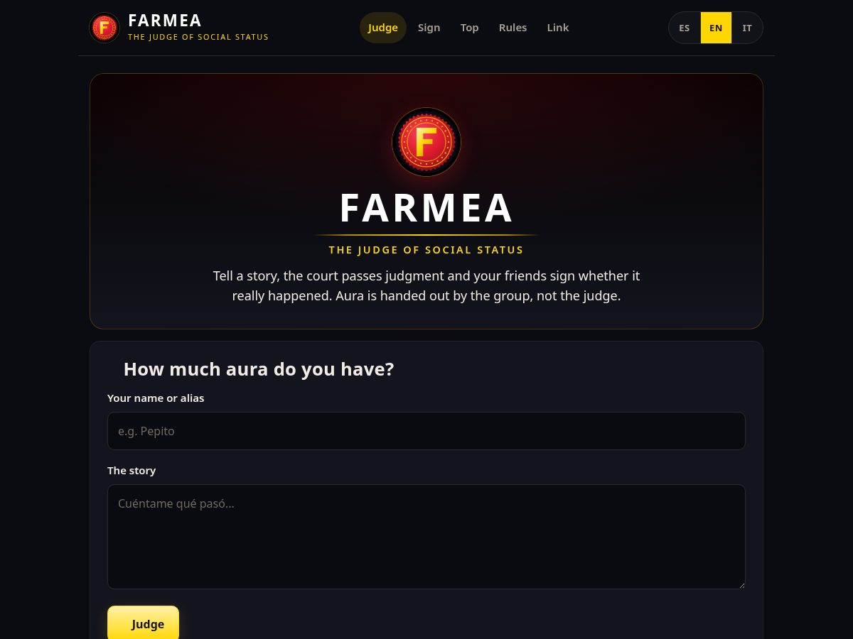 Landing-page snapshot of farmea.org