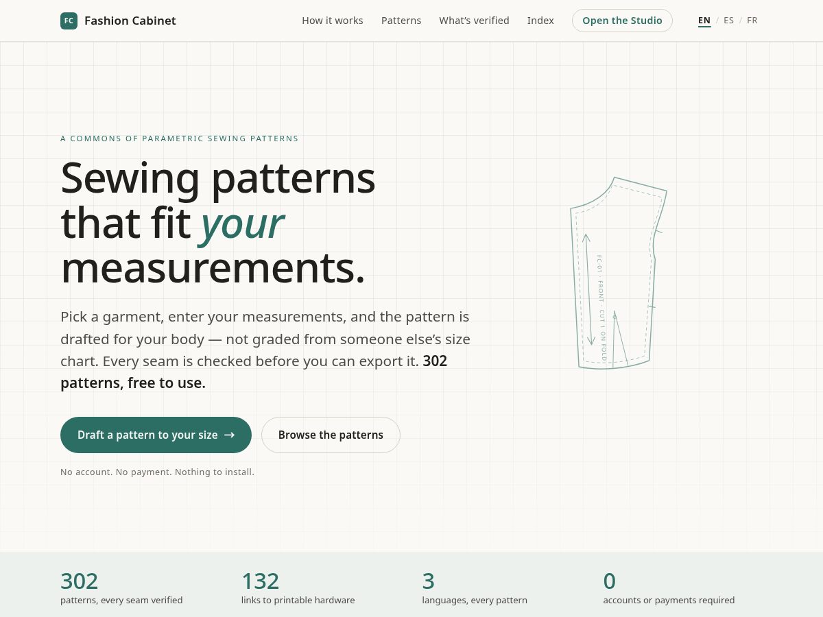 Landing-page snapshot of fashioncabi.net