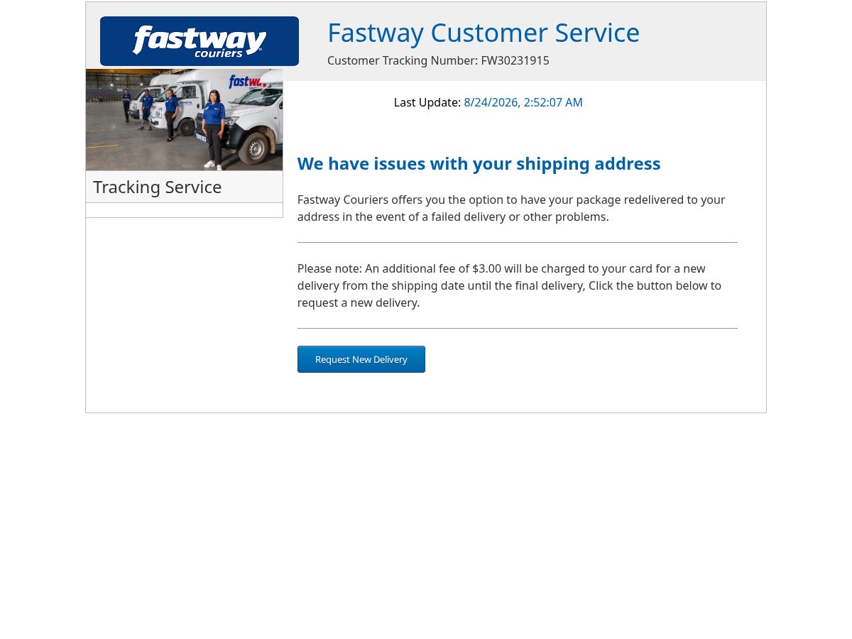 Landing-page snapshot of fastwaypost.com
