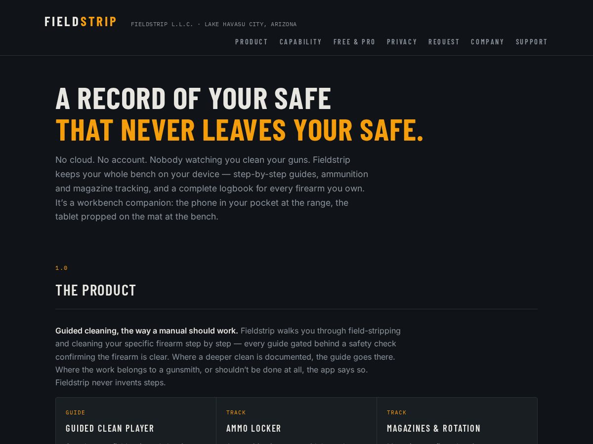 Landing-page snapshot of fieldstripapp.com