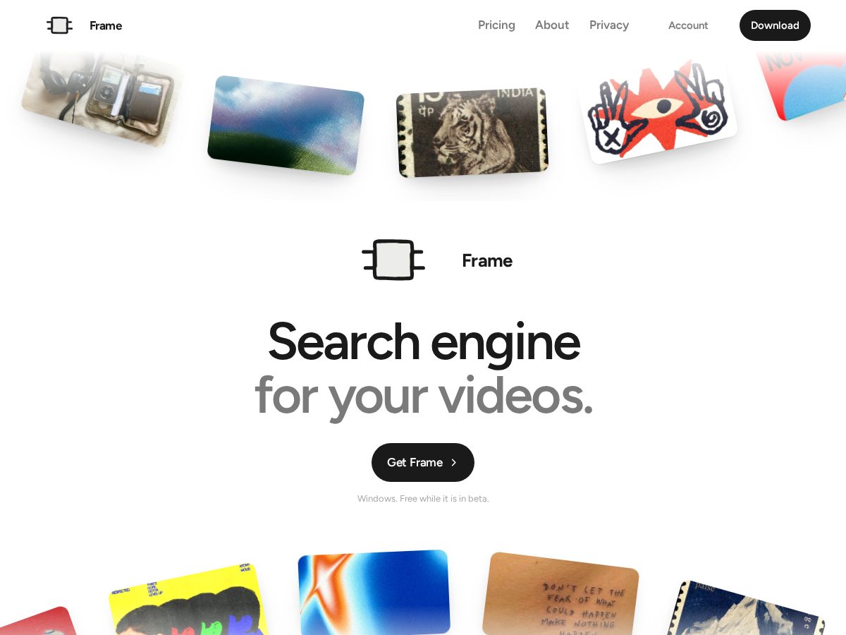 Landing-page snapshot of framefs.com