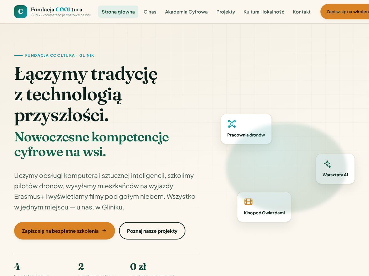 Landing-page snapshot of fundacjacooltura.org