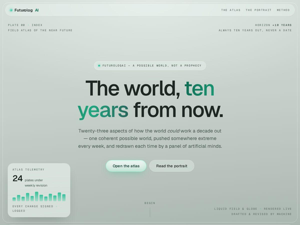 Landing-page snapshot of futurologai.com