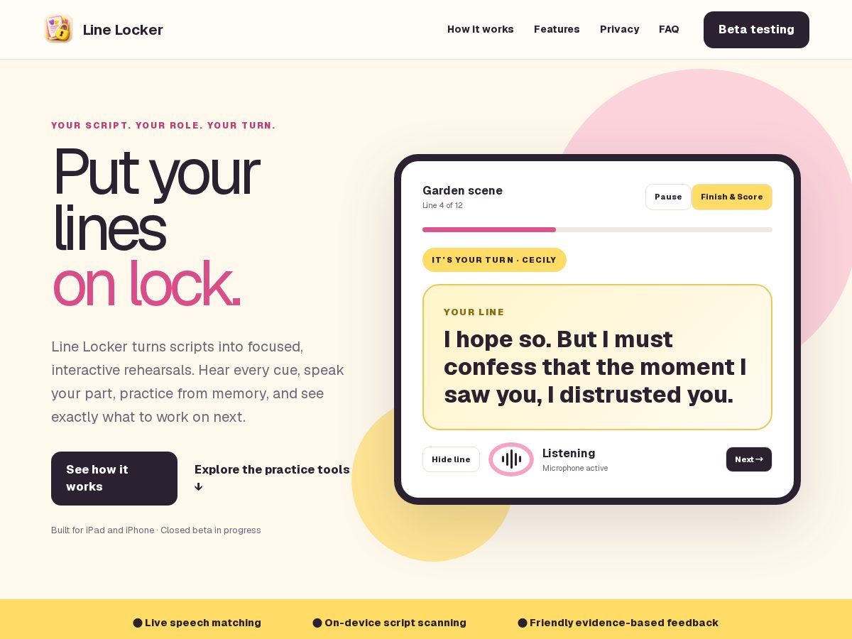 Landing-page snapshot of getscenepartner.com