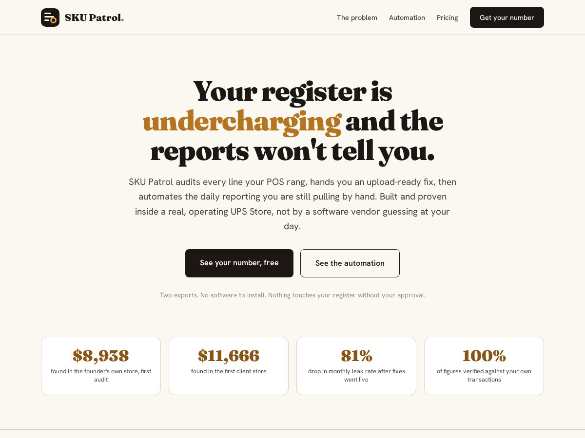 Landing-page snapshot of getskupatrol.com