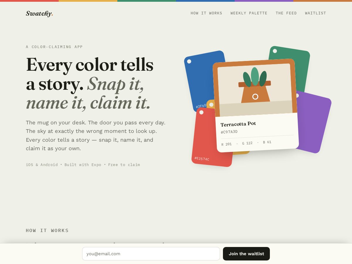 Landing-page snapshot of getswatchy.com