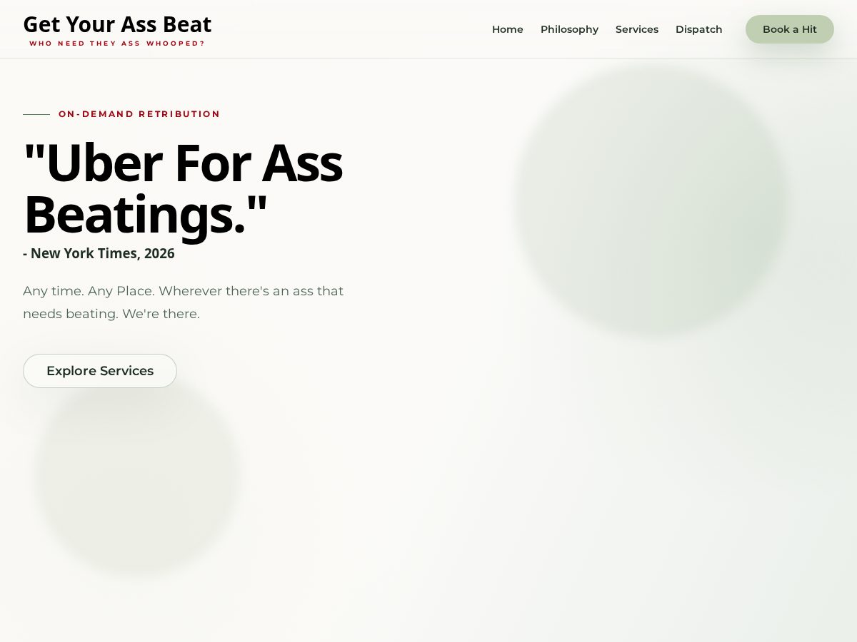 Landing-page snapshot of getyourassbeat.com