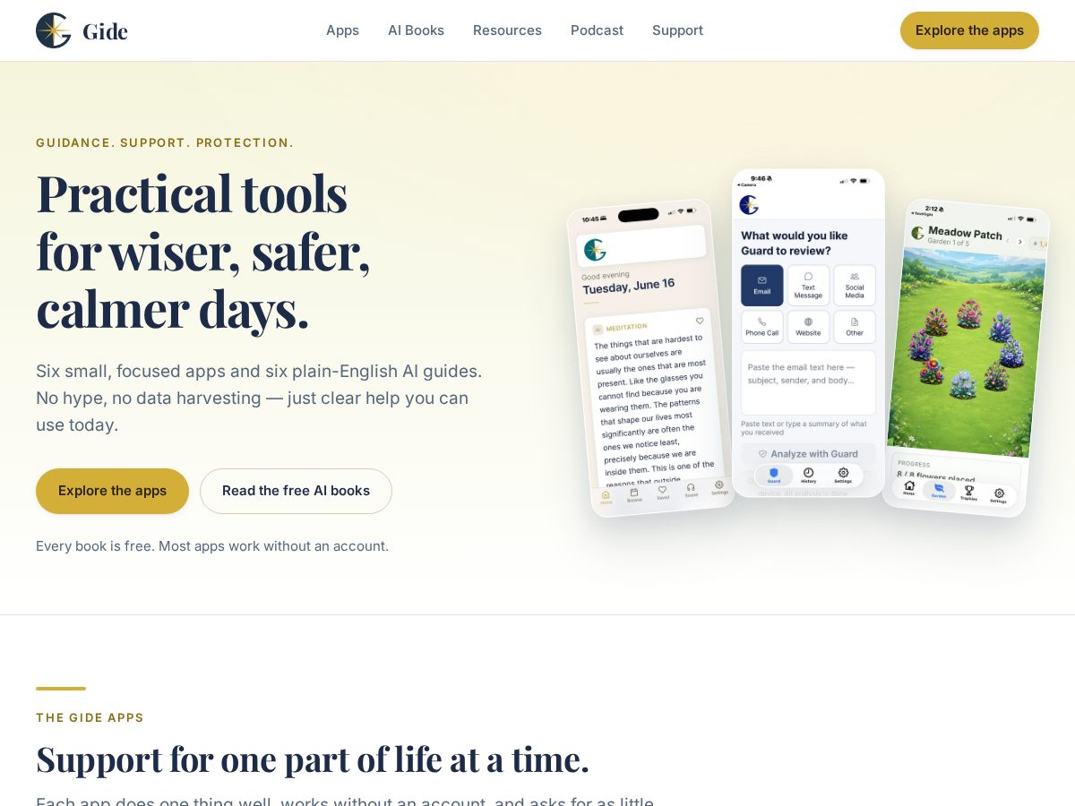 Landing-page snapshot of gidehub.com