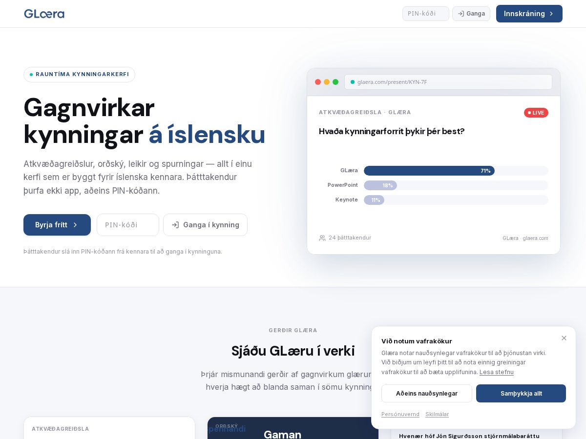 Landing-page snapshot of glaera.com