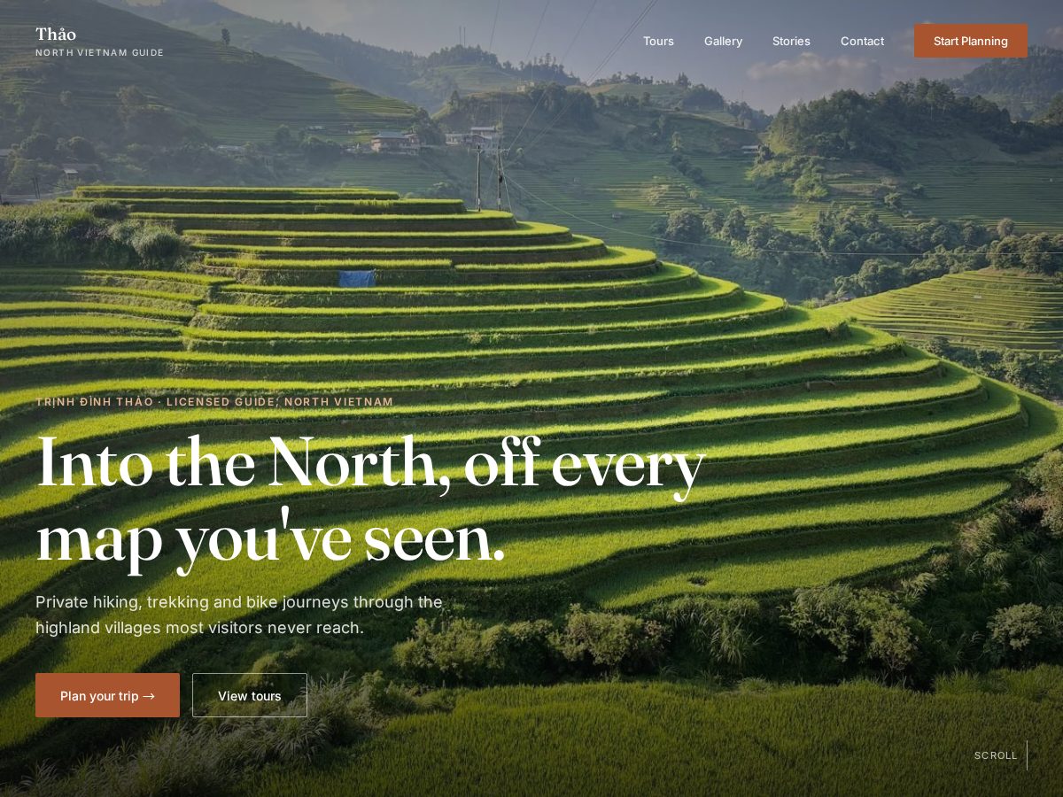 Landing-page snapshot of guidethao.com