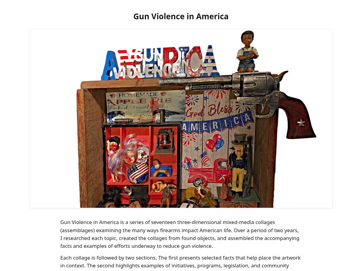 Landing-page snapshot of gunviolenceinamerica.net
