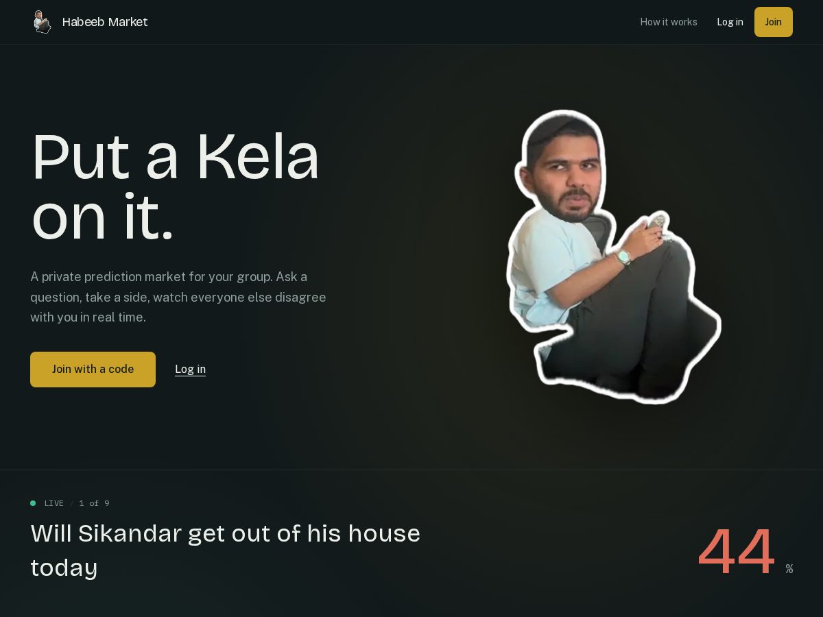 Landing-page snapshot of habeeb-market.fun