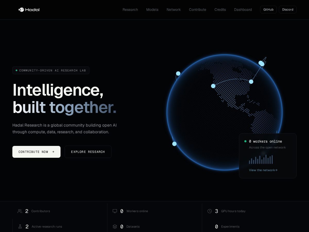 Landing-page snapshot of hadal.run