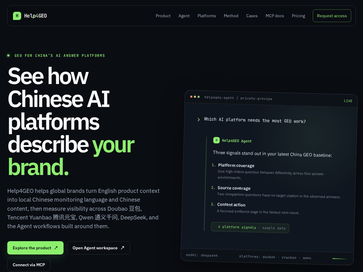 Landing-page snapshot of help4geo.com