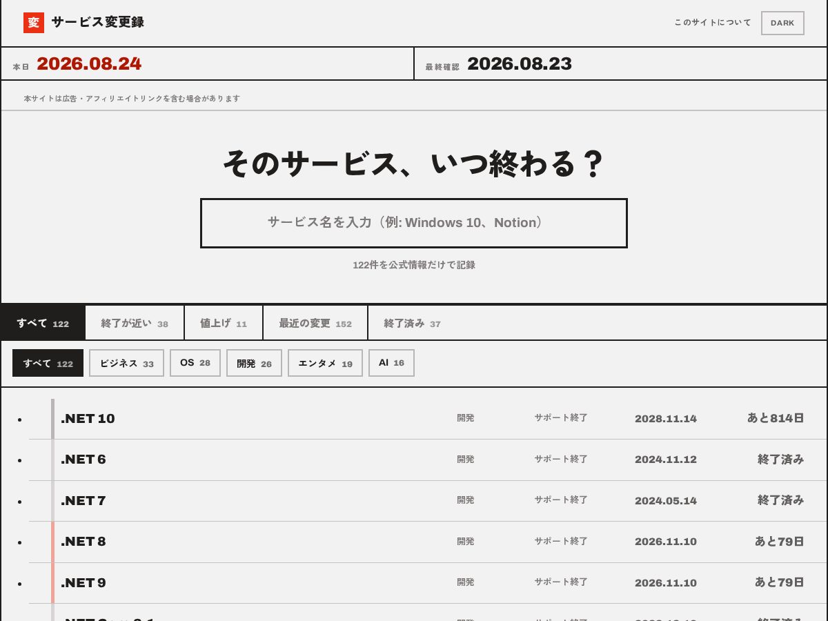 Landing-page snapshot of henkoroku.com