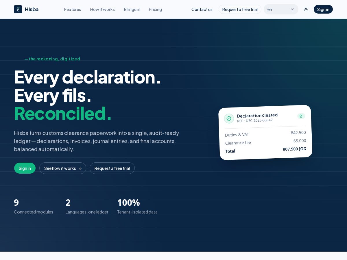 Landing-page snapshot of hisba.cloud