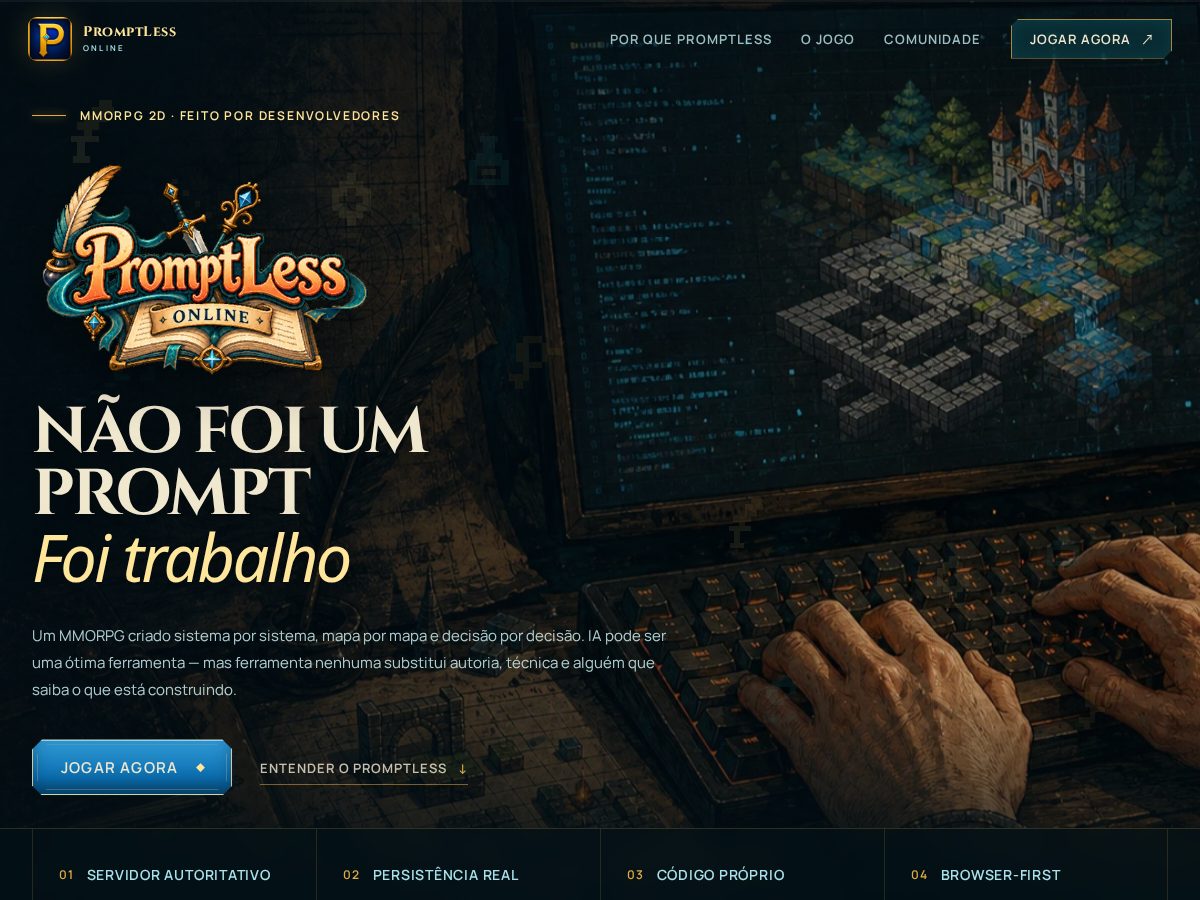 Landing-page snapshot of idlepromptless.com