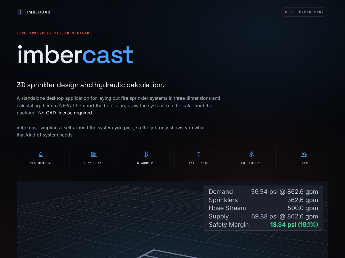 Landing-page snapshot of imbercast.com
