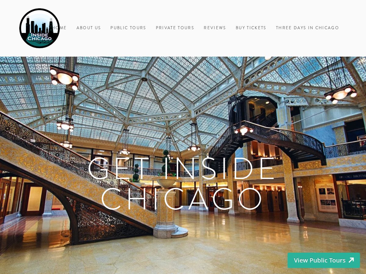 Landing-page snapshot of insidechicagowalkingtour.com
