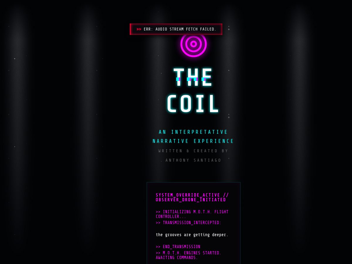 Landing-page snapshot of insidethecoil.com
