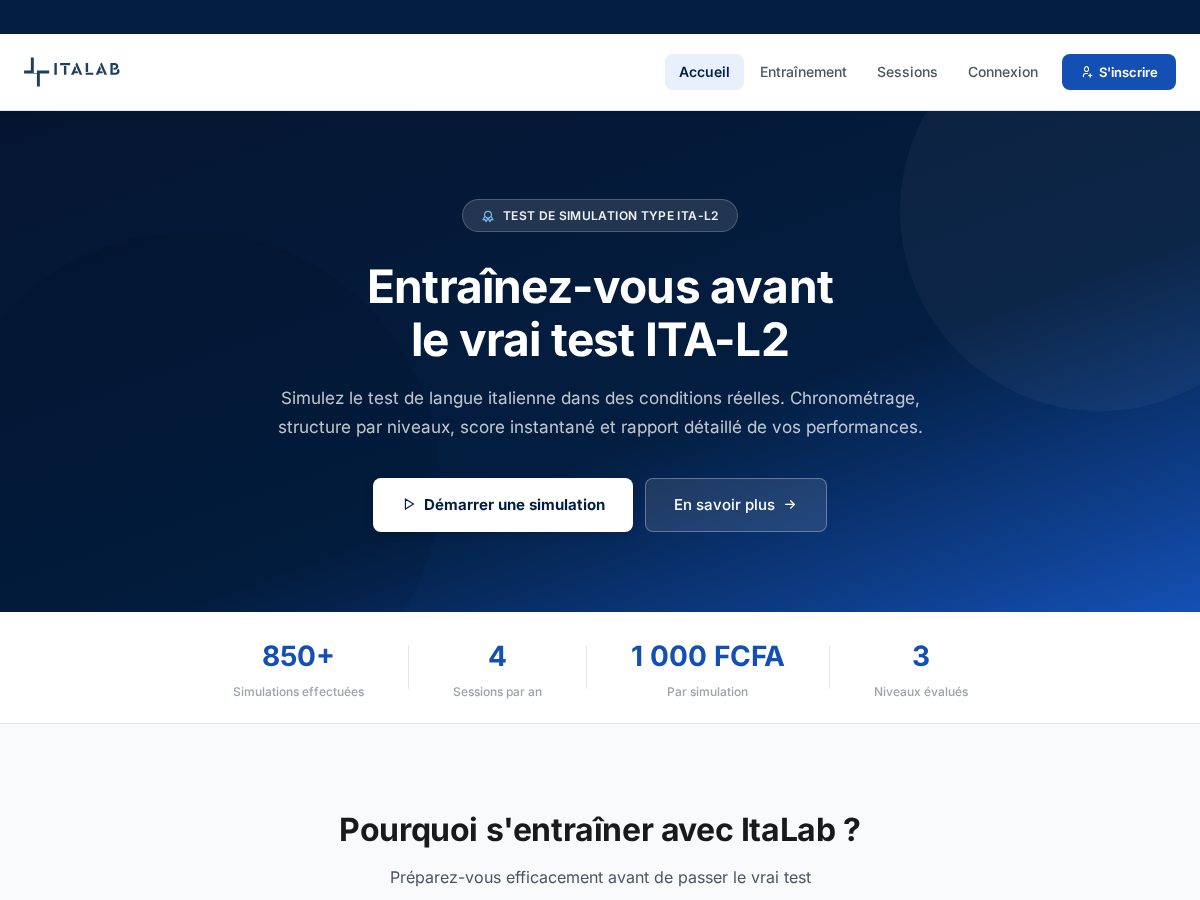 Landing-page snapshot of italab-brazza.com
