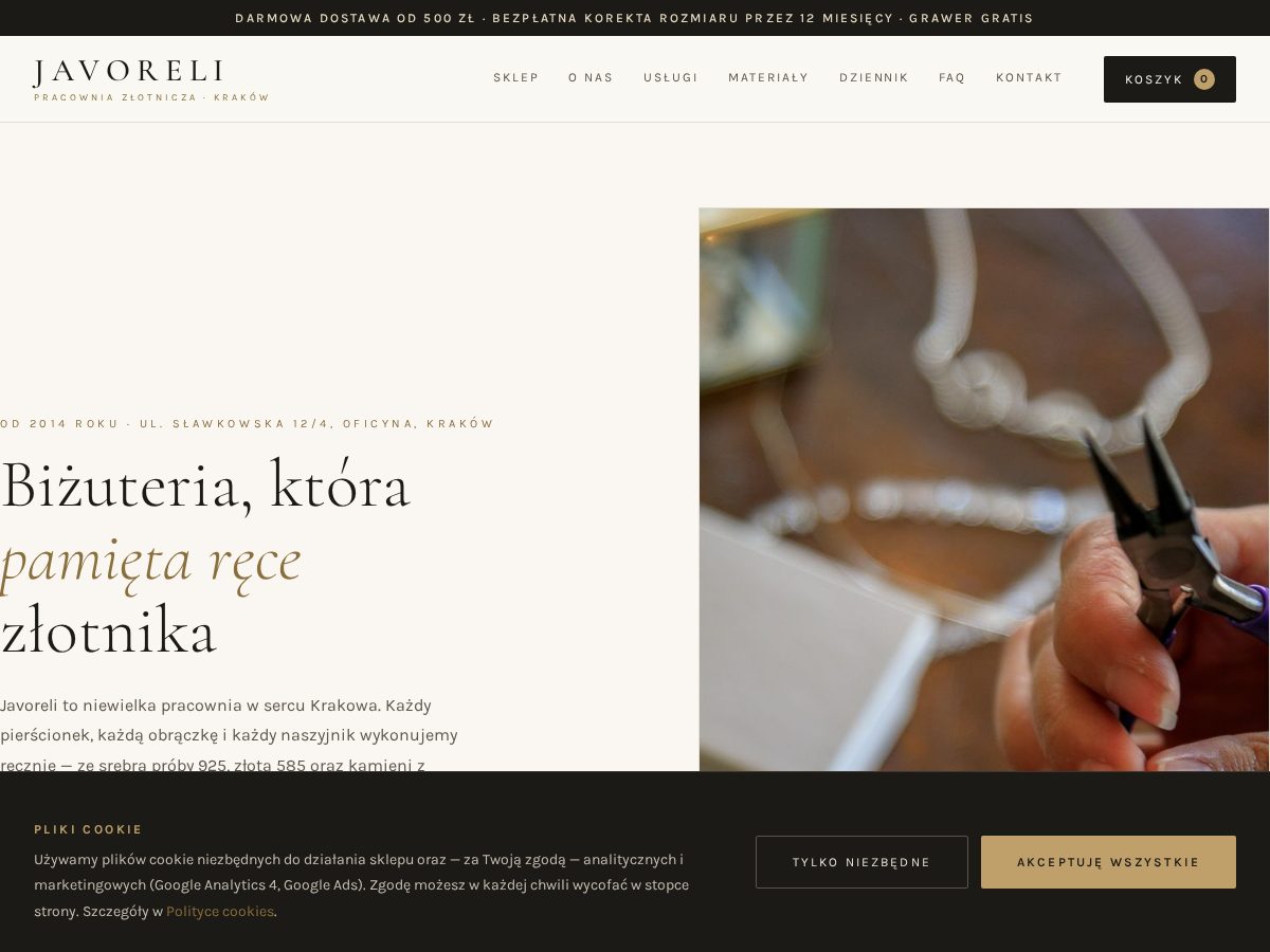 Landing-page snapshot of javoreli.shop