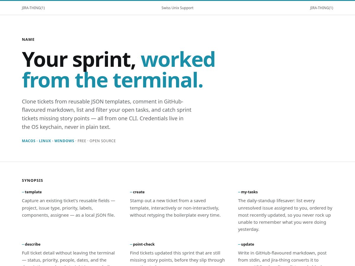 Landing-page snapshot of jirathing.com